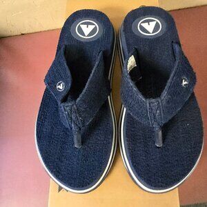 New Womens Navy Terry Cloth Flip Flops 8M